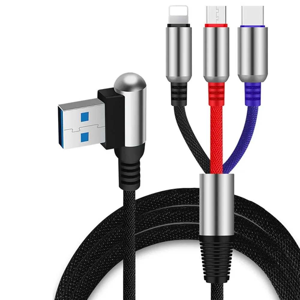 3-In-1 Charging Cable USB to Micro USB   Type C   Lightning Charging Cable Fast Charging