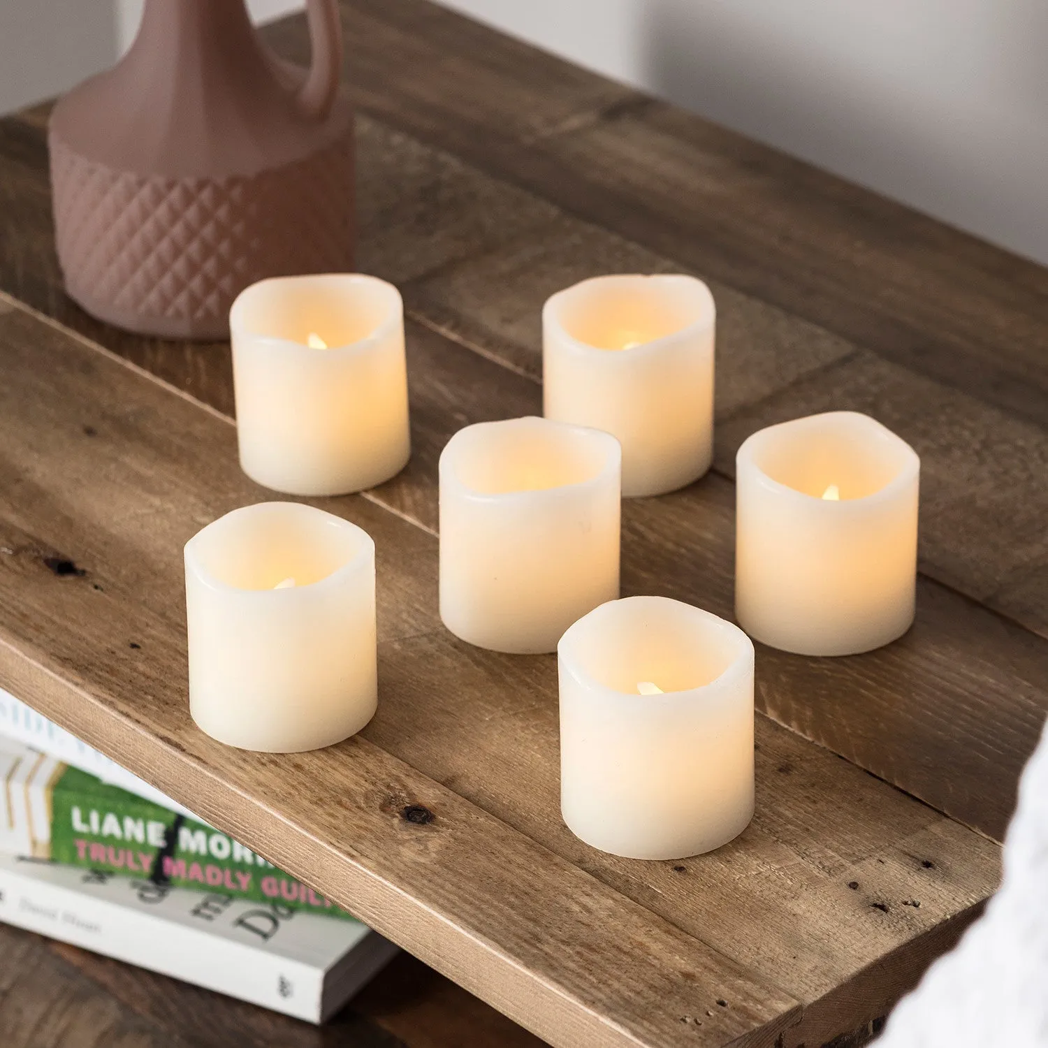 6 Wax Battery LED Votive Candles