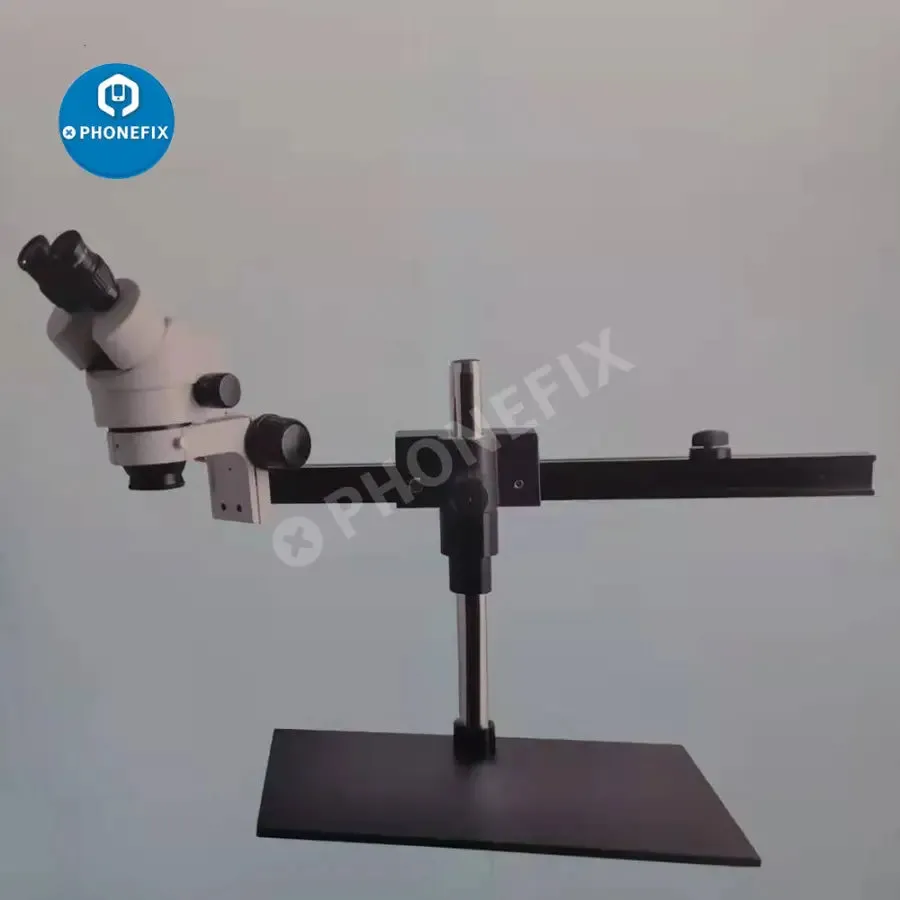 7X-45X Simul-Focal Double Boom Stand Trinocular Stereo Microscope