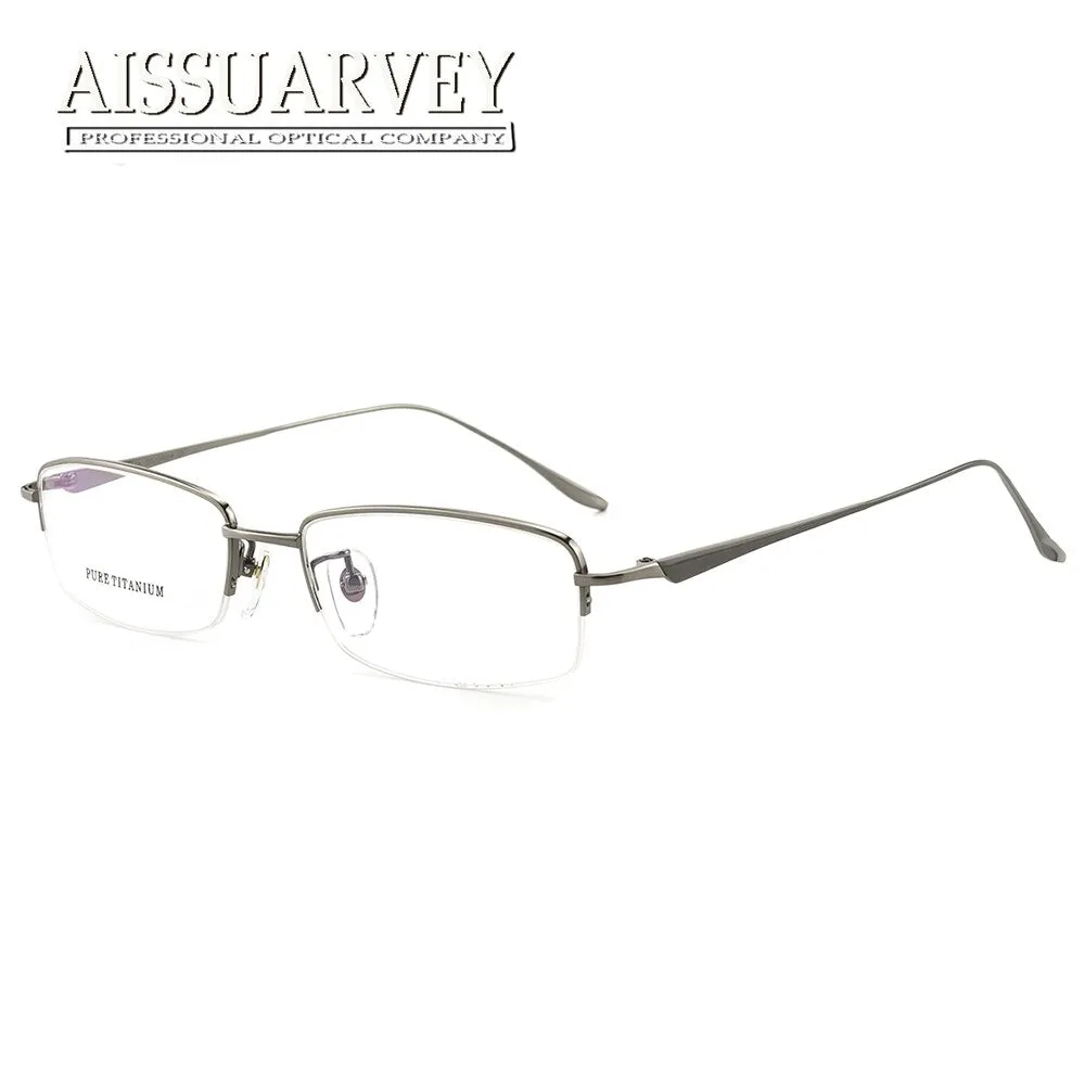 Aissuarvey Men's Semi Rim Titanium Frame Eyeglasses As8272