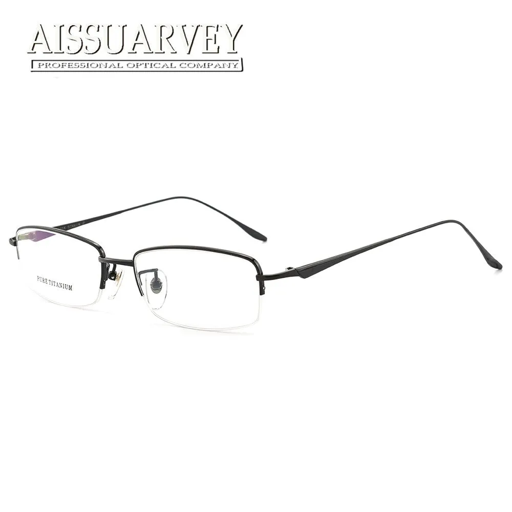 Aissuarvey Men's Semi Rim Titanium Frame Eyeglasses As8272