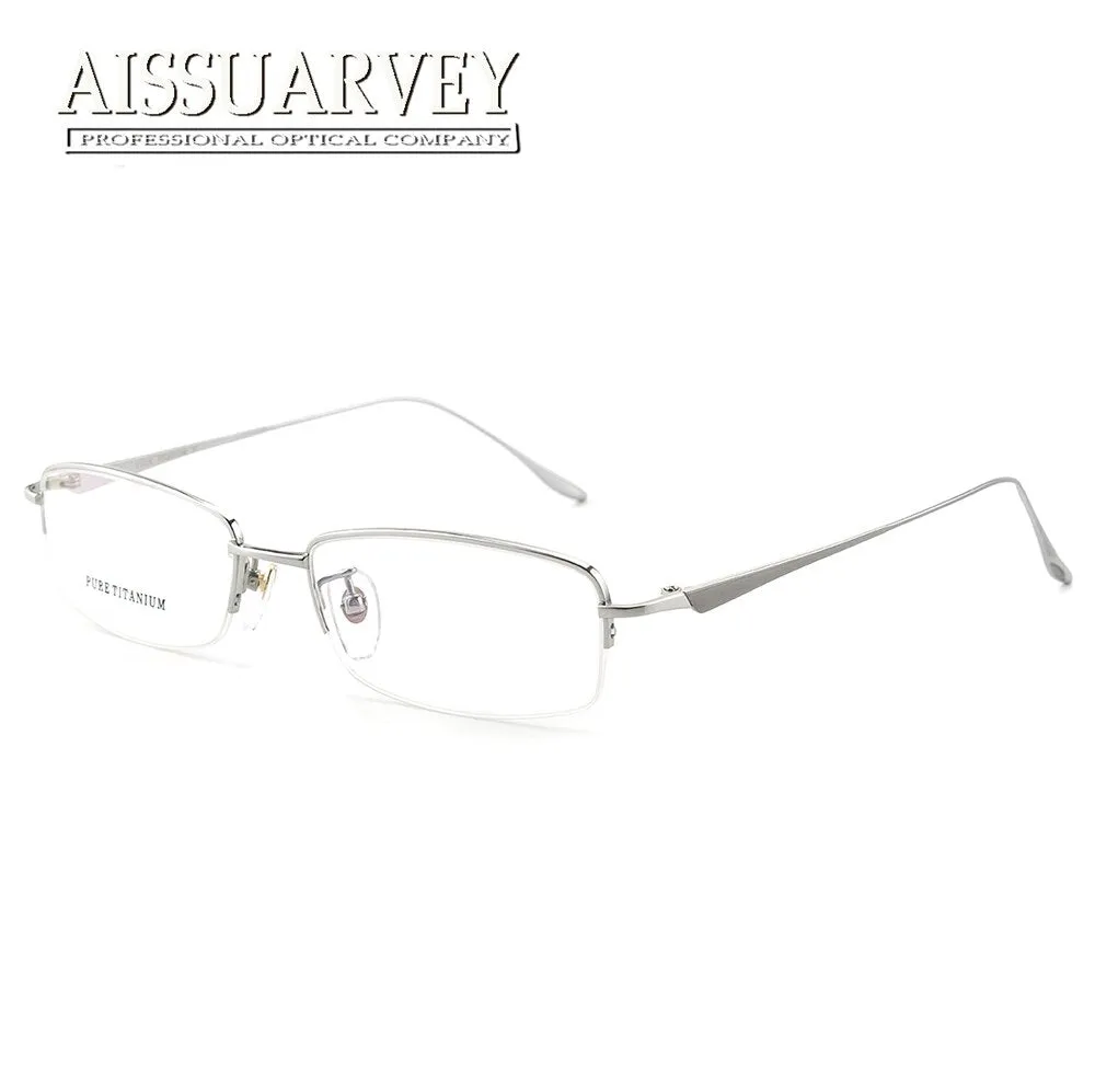 Aissuarvey Men's Semi Rim Titanium Frame Eyeglasses As8272