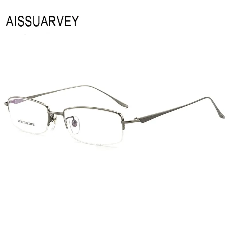 Aissuarvey Men's Semi Rim Titanium Frame Eyeglasses As8272