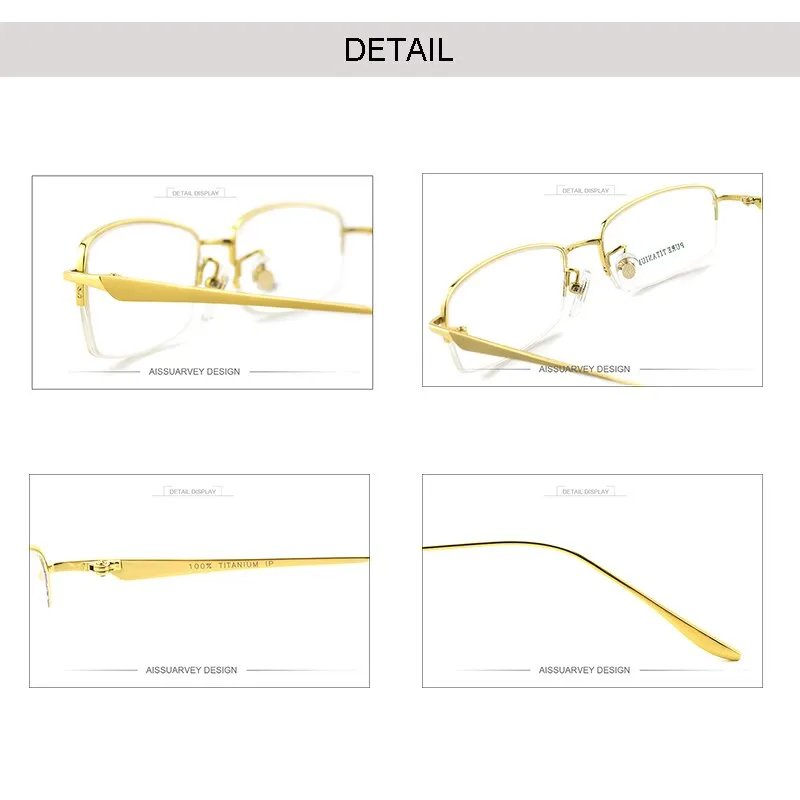 Aissuarvey Men's Semi Rim Titanium Frame Eyeglasses As8272