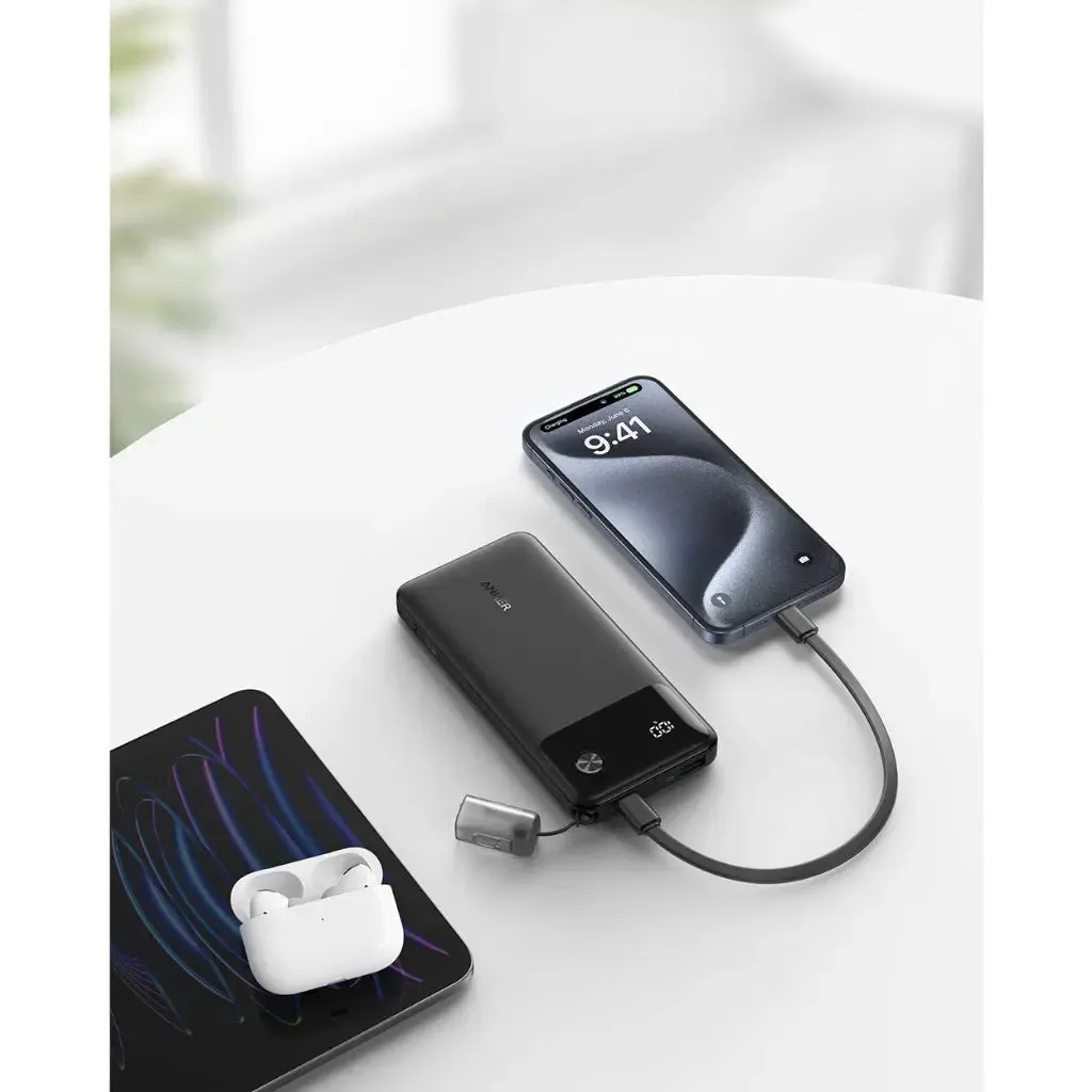 Anker Power Bank Powercore 10000mAh 22.5W Portable Charger with USB C Lanyard Cable A1388