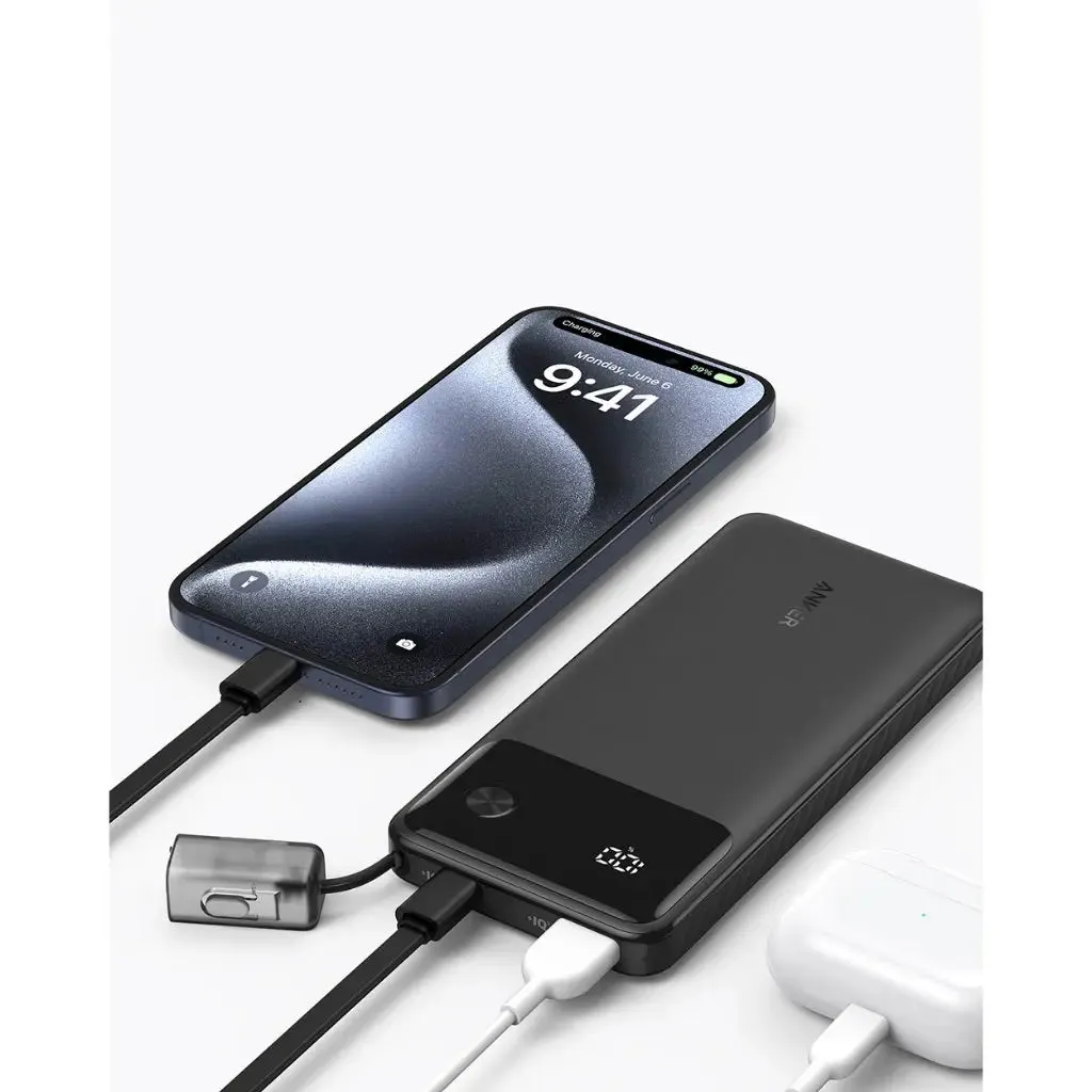 Anker Power Bank Powercore 10000mAh 22.5W Portable Charger with USB C Lanyard Cable A1388