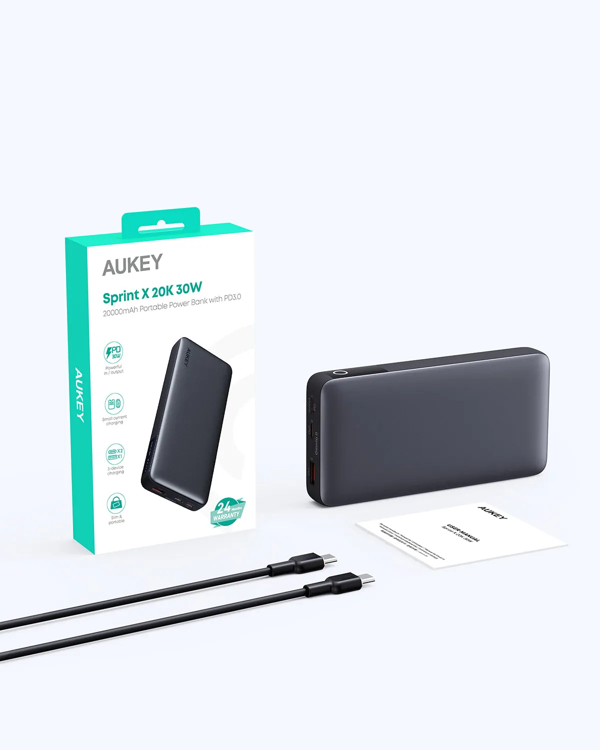 AUKEY PB-Y42 Sprint X 20K 30W 20000mAh Portable Power Bank with PD3.0