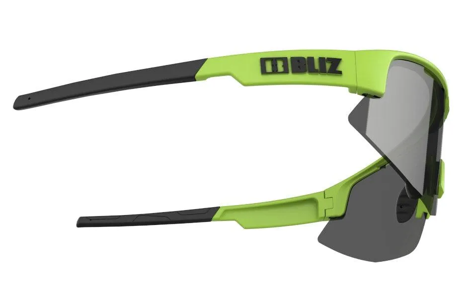 Bliz Matrix Sport Sunglasses (Smoke Silver Mirror/Matte Lime Green)