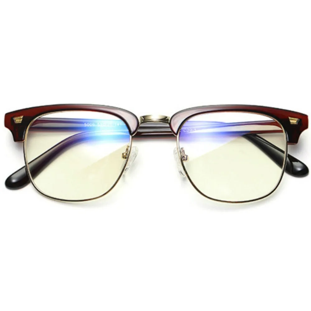 Blue Light Glasses for Computer Anti Glare Half Frame Clubmaster Eyeglasses