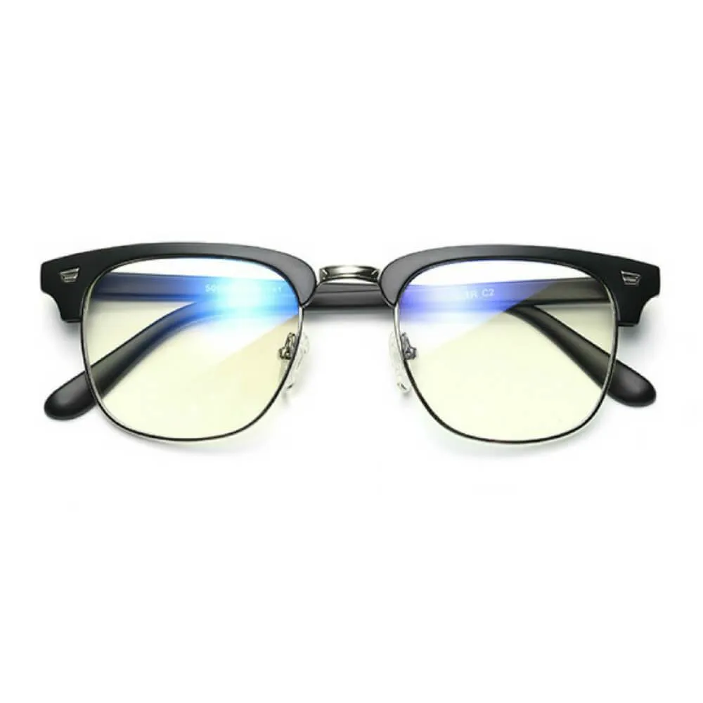 Blue Light Glasses for Computer Anti Glare Half Frame Clubmaster Eyeglasses