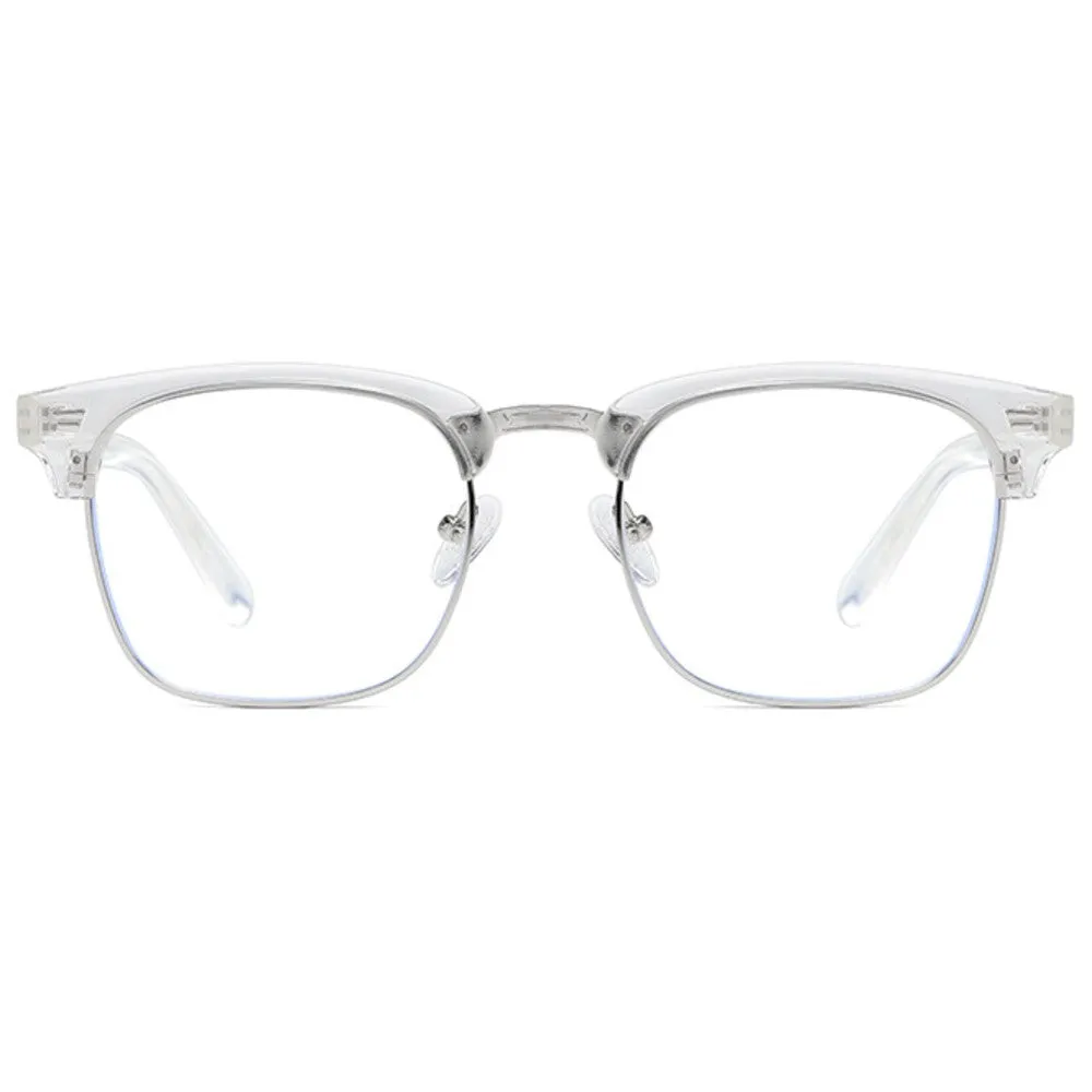 Blue Light Glasses for Computer Anti Glare Half Frame Clubmaster Eyeglasses