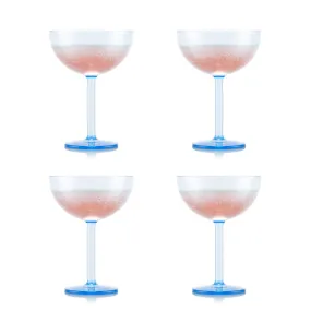 Bodum Oktett Champagne Coupe Glasses 4 Pcs. 0.28 L, Blue Moon