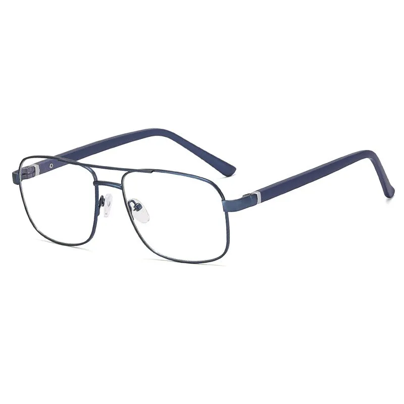 CCspace Men's Full Rim Square Double Bridge Alloy Eyeglasses 56626