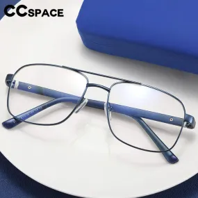 CCspace Men's Full Rim Square Double Bridge Alloy Eyeglasses 56626