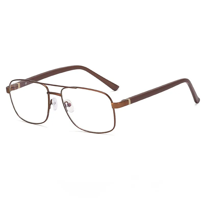 CCspace Men's Full Rim Square Double Bridge Alloy Eyeglasses 56626