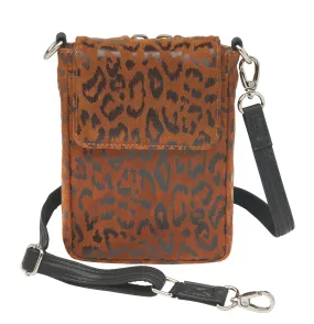 Crossbody Phone Pouch, Debossed Suede