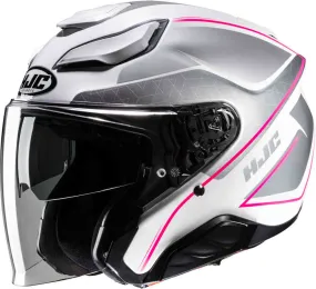 F31 People HJC Jet Helmet, White/Silver