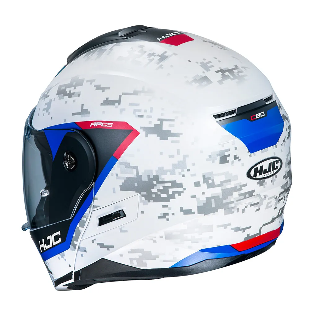 HJC C80 Bult MC21SF White Red Blue Adventure Flip Front Helmet