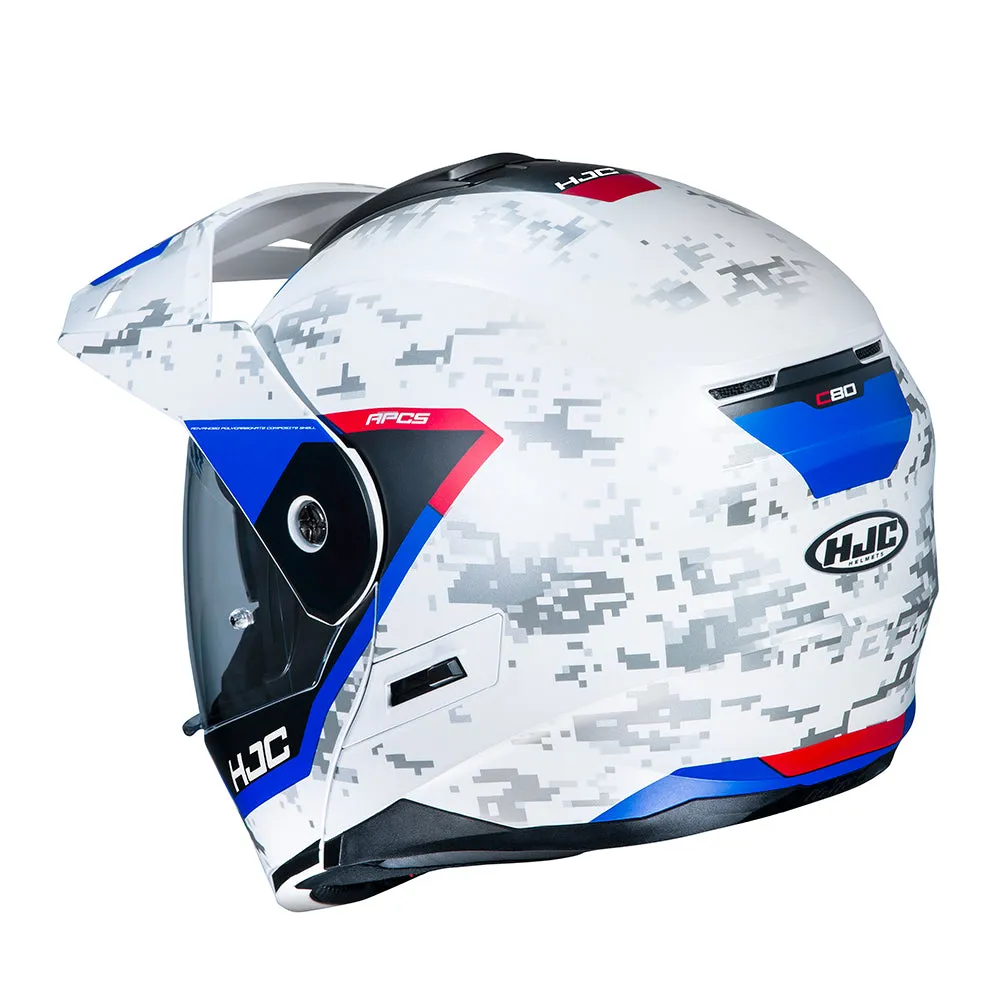 HJC C80 Bult MC21SF White Red Blue Adventure Flip Front Helmet