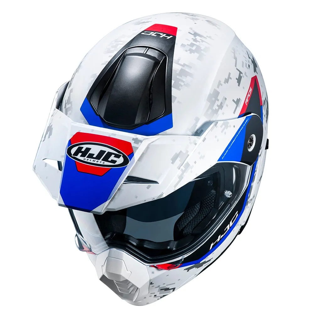 HJC C80 Bult MC21SF White Red Blue Adventure Flip Front Helmet