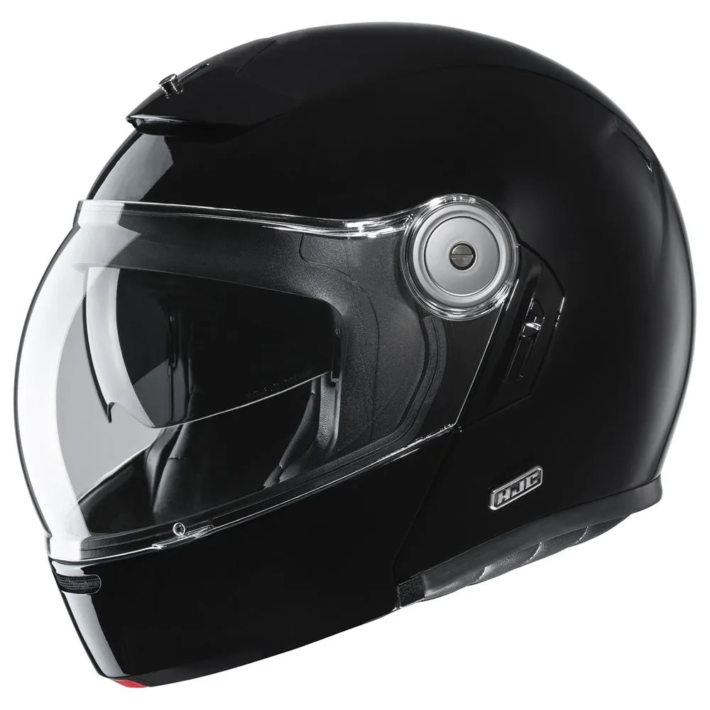 HJC V90 Gloss Black Retro Fiberglass Flip Front Helmet