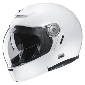 HJC V90 Pearl White Gloss Retro Fiberglass Flip Front Helmet