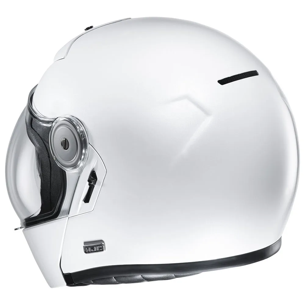 HJC V90 Pearl White Gloss Retro Fiberglass Flip Front Helmet