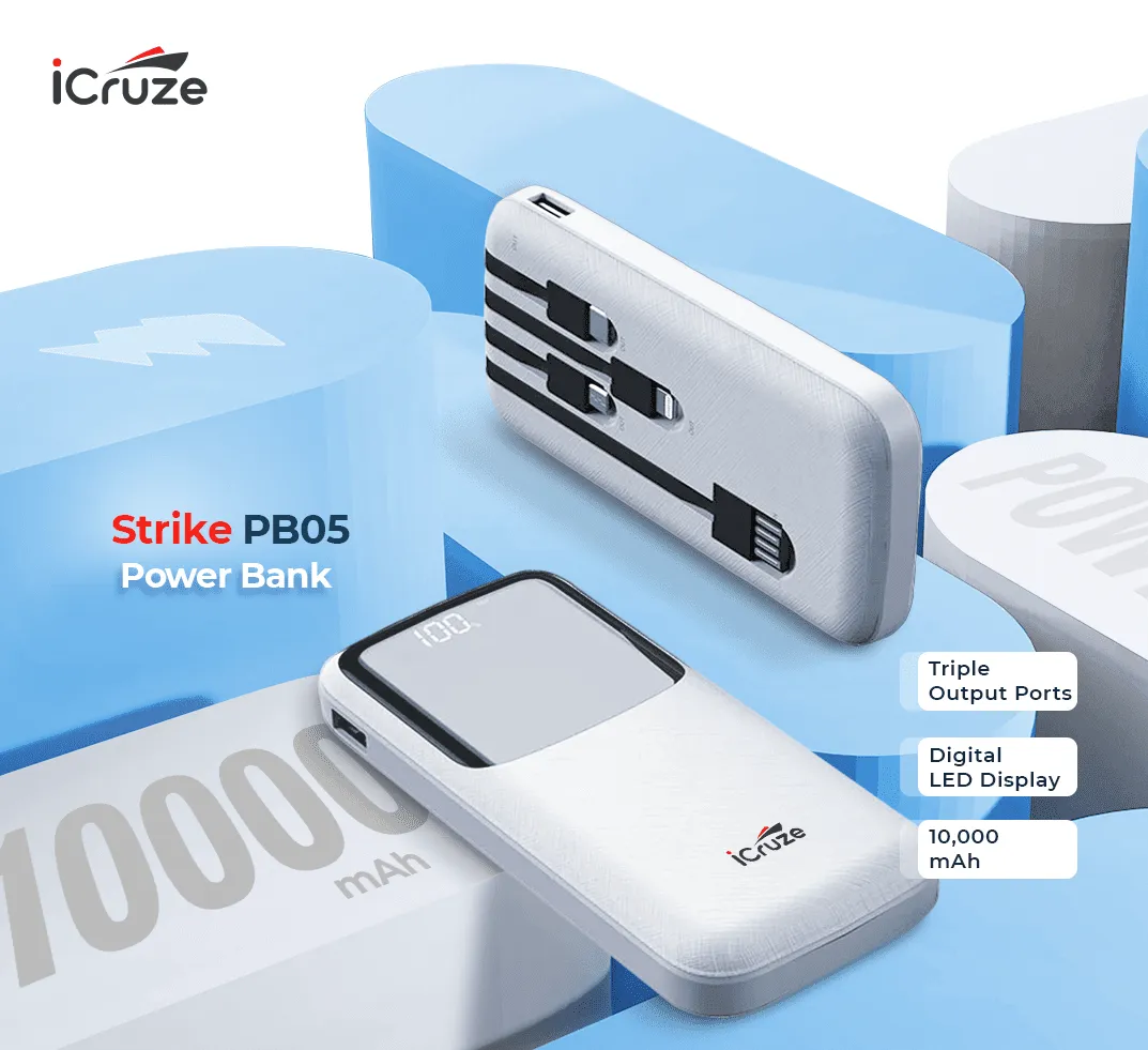 iCruze Strike AT- PB05 Power Bank (White)