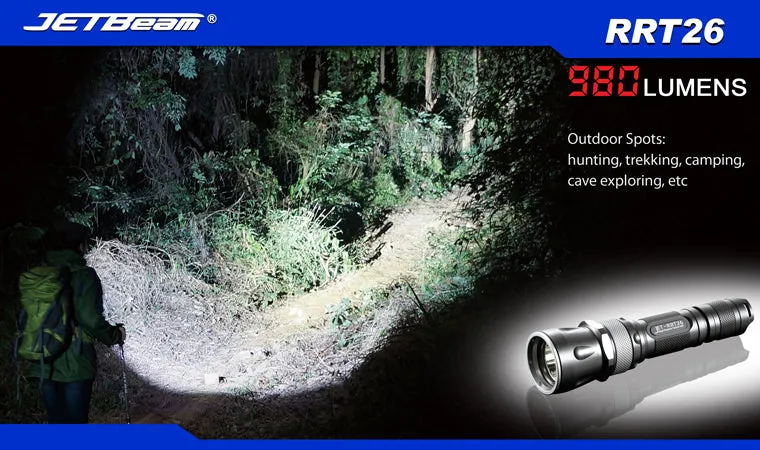 JETBeam RRT26 2 x (R)CR123 / 1 x 18650 CREE XM-L2 1080 Lumen LED Flashlight