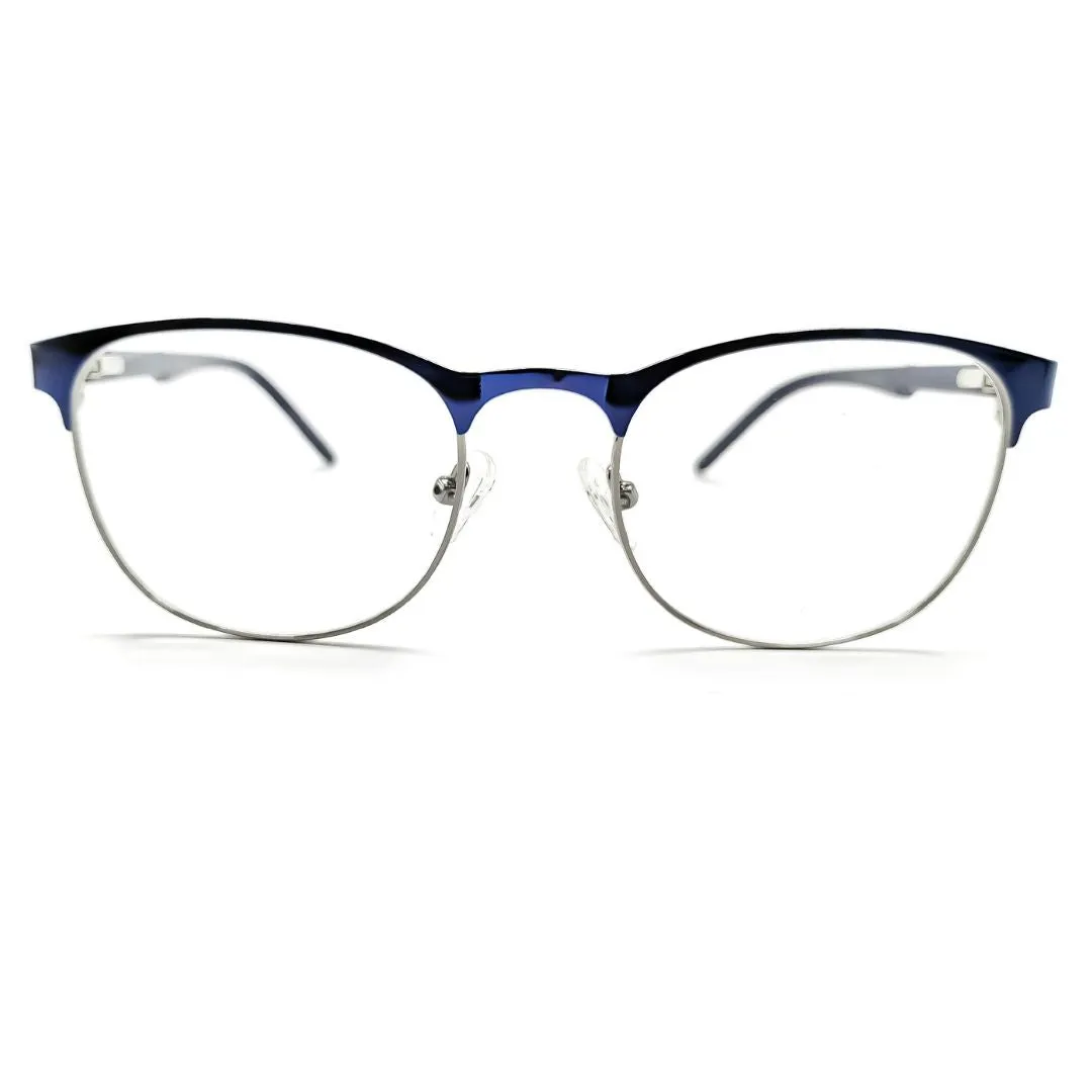 Jubleelens Full Rim Blue Round Medium Metal Frame (49mm)