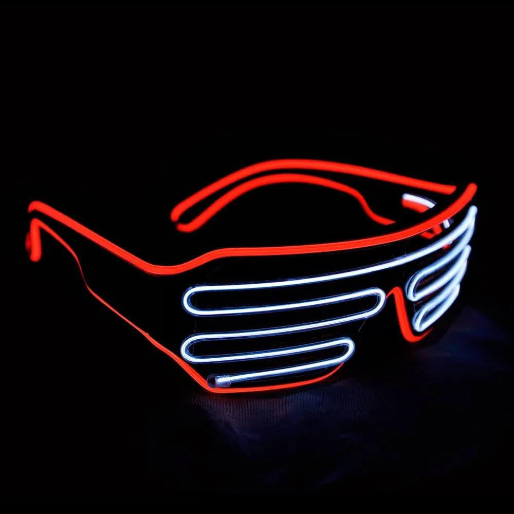 Light Up Shutter Neon Rave Flashing LED Sunglasses