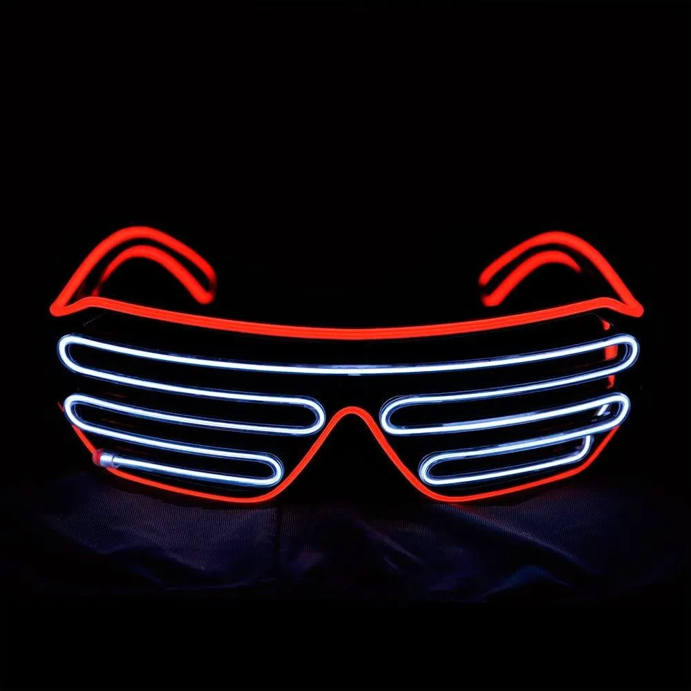 Light Up Shutter Neon Rave Flashing LED Sunglasses