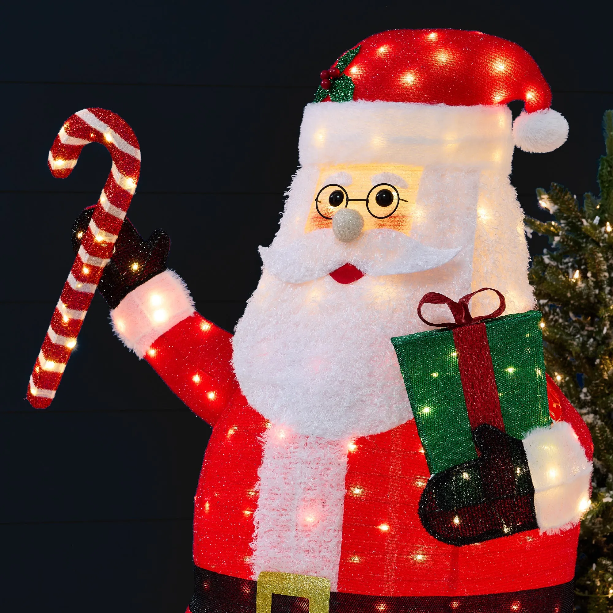 Lighted Pop-Up Santa Claus Outdoor Christmas Decoration w/ LED Lights