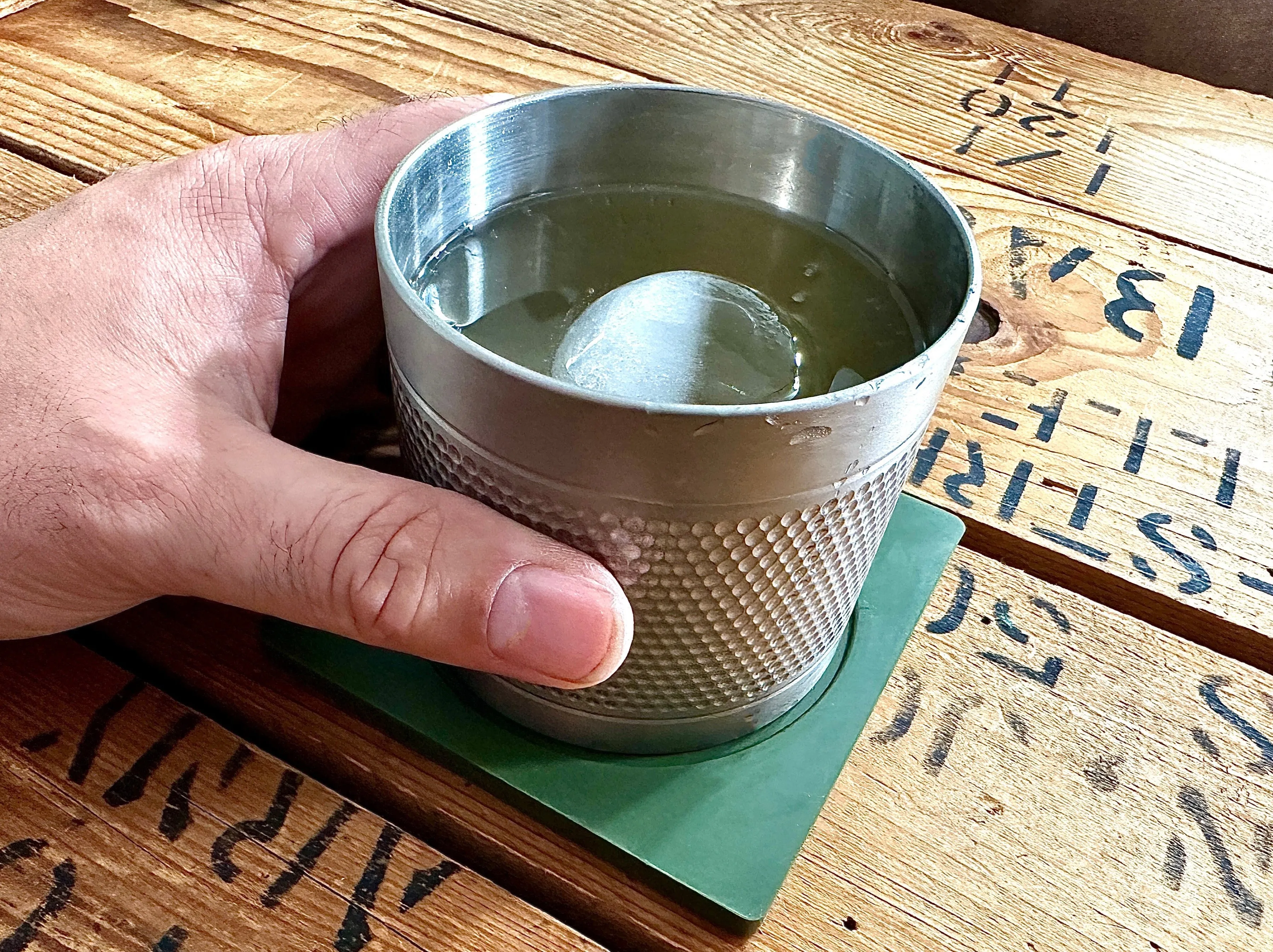 Lowball Tumbler - Machined Titanium 14 Oz Cup