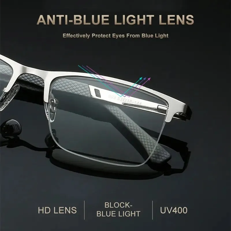 Metal Frame Anti Blue Light Reading Glasses