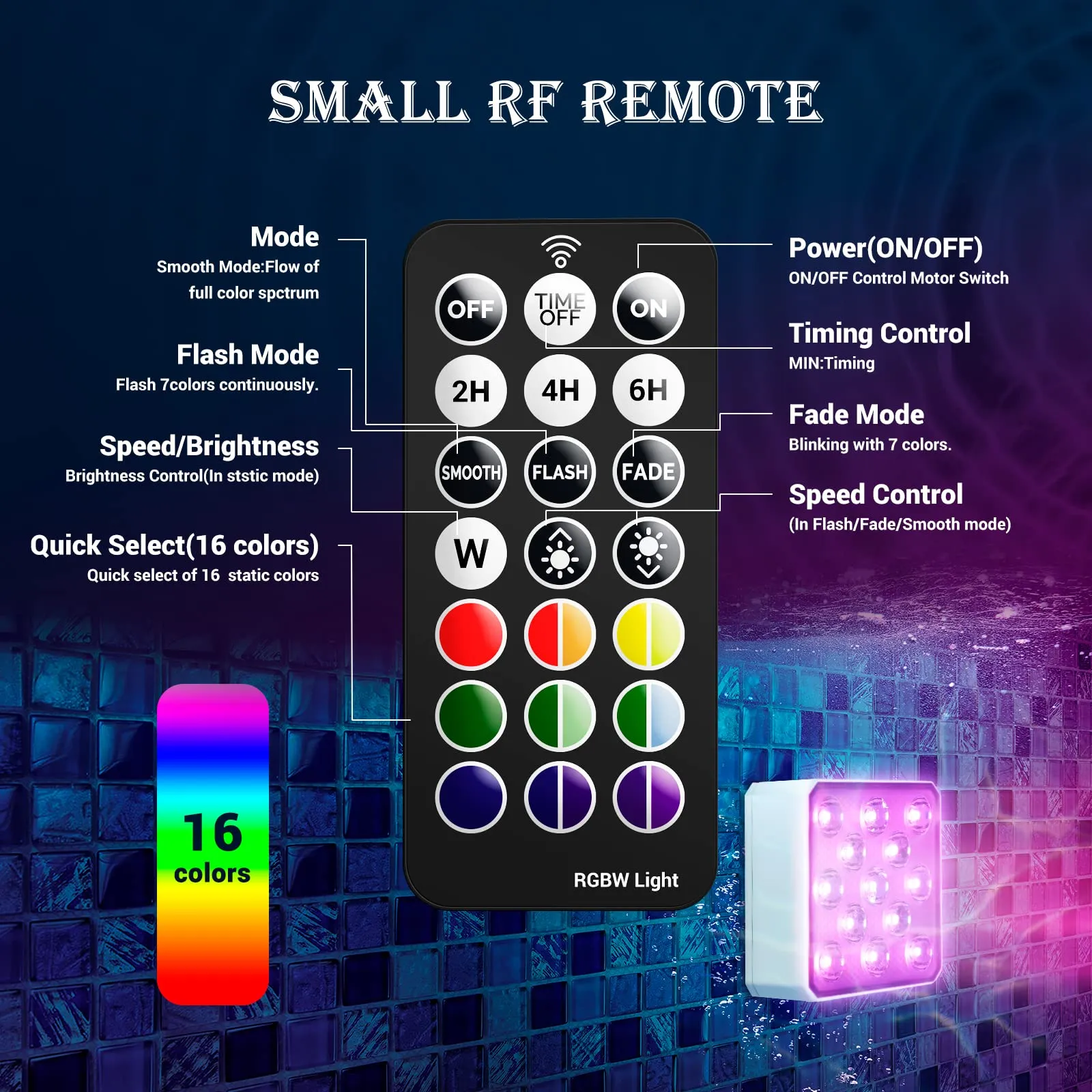 New Upgrade Rechargeable Submersible Pool Lights