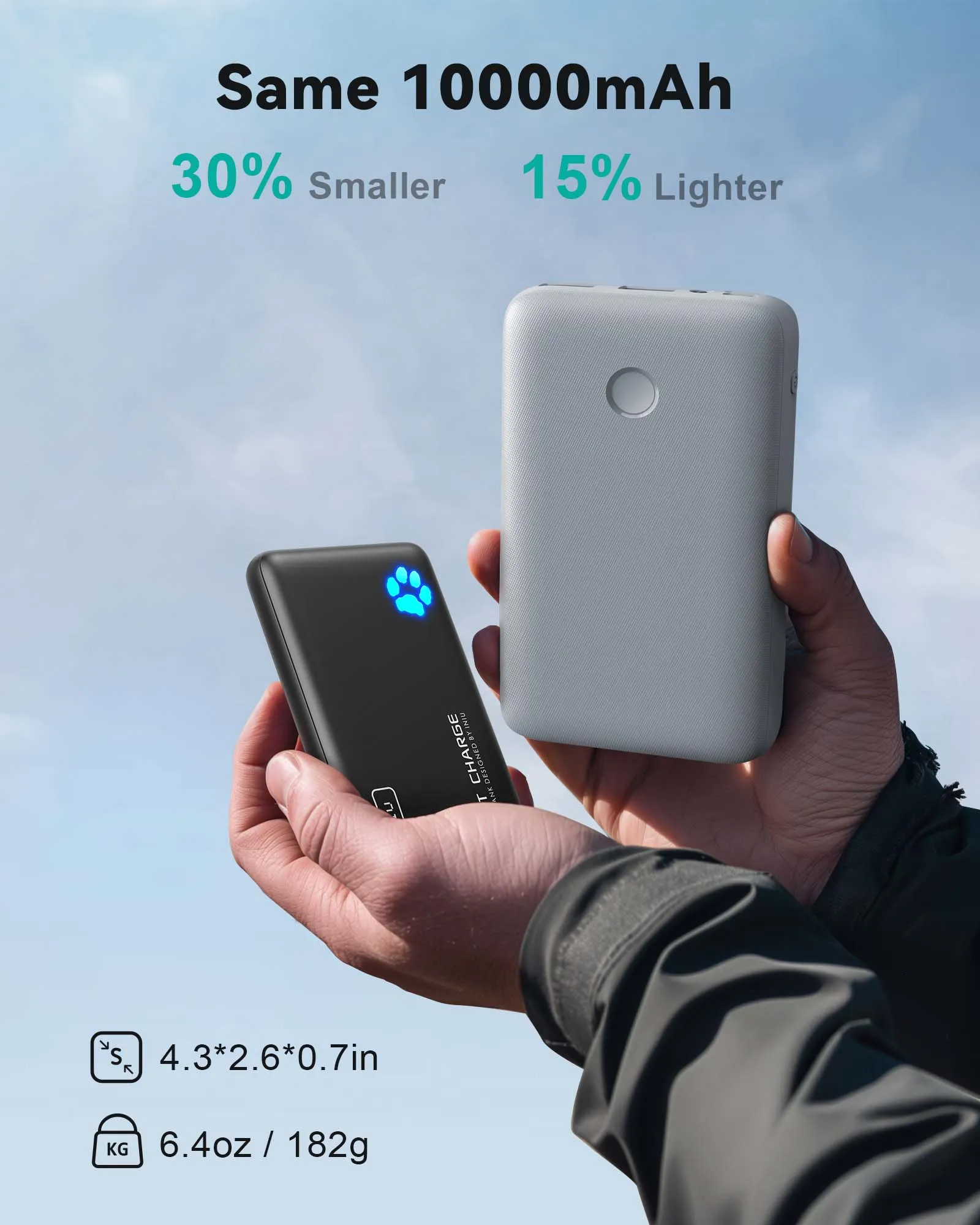 【New】INIU B41 Power Bank, Fast Charge, 22.5W, 10,000mAh