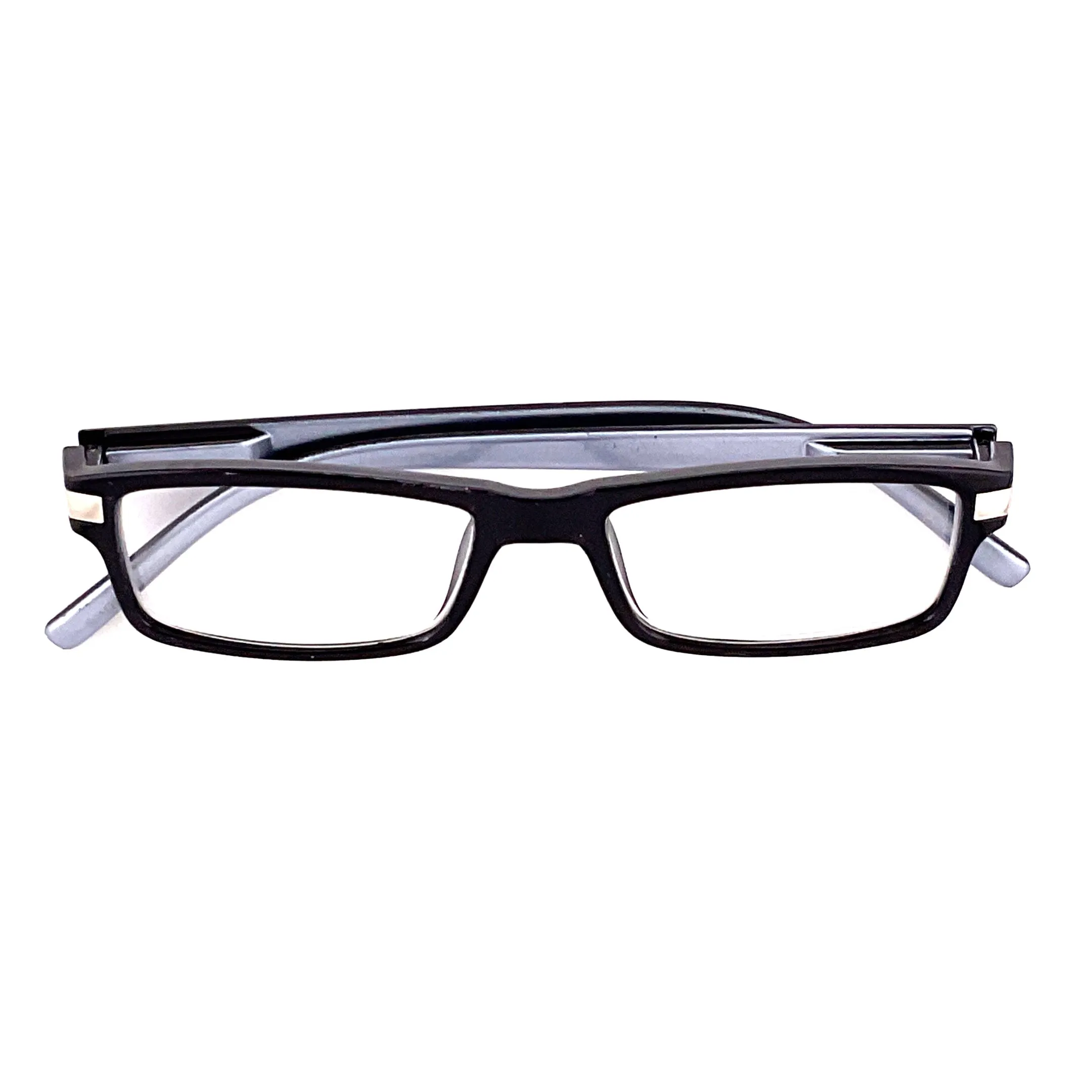 Plastic Metal Pattern Rectangular Framed Readers With Clear Case