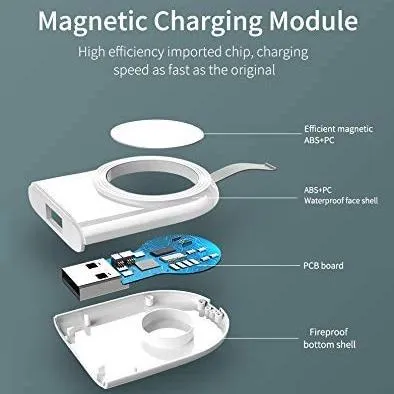 Portable USB Wireless Magnetic Fast Charging Compatible for Apple Watch Series