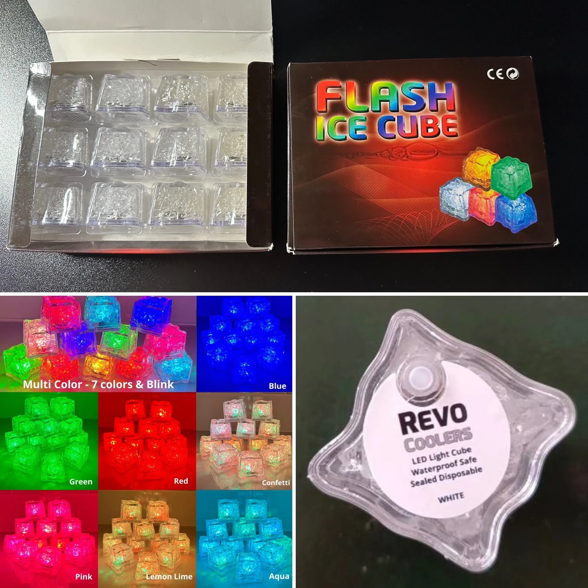 REVO Multi Color Light Up Ice Cube | 12 pk