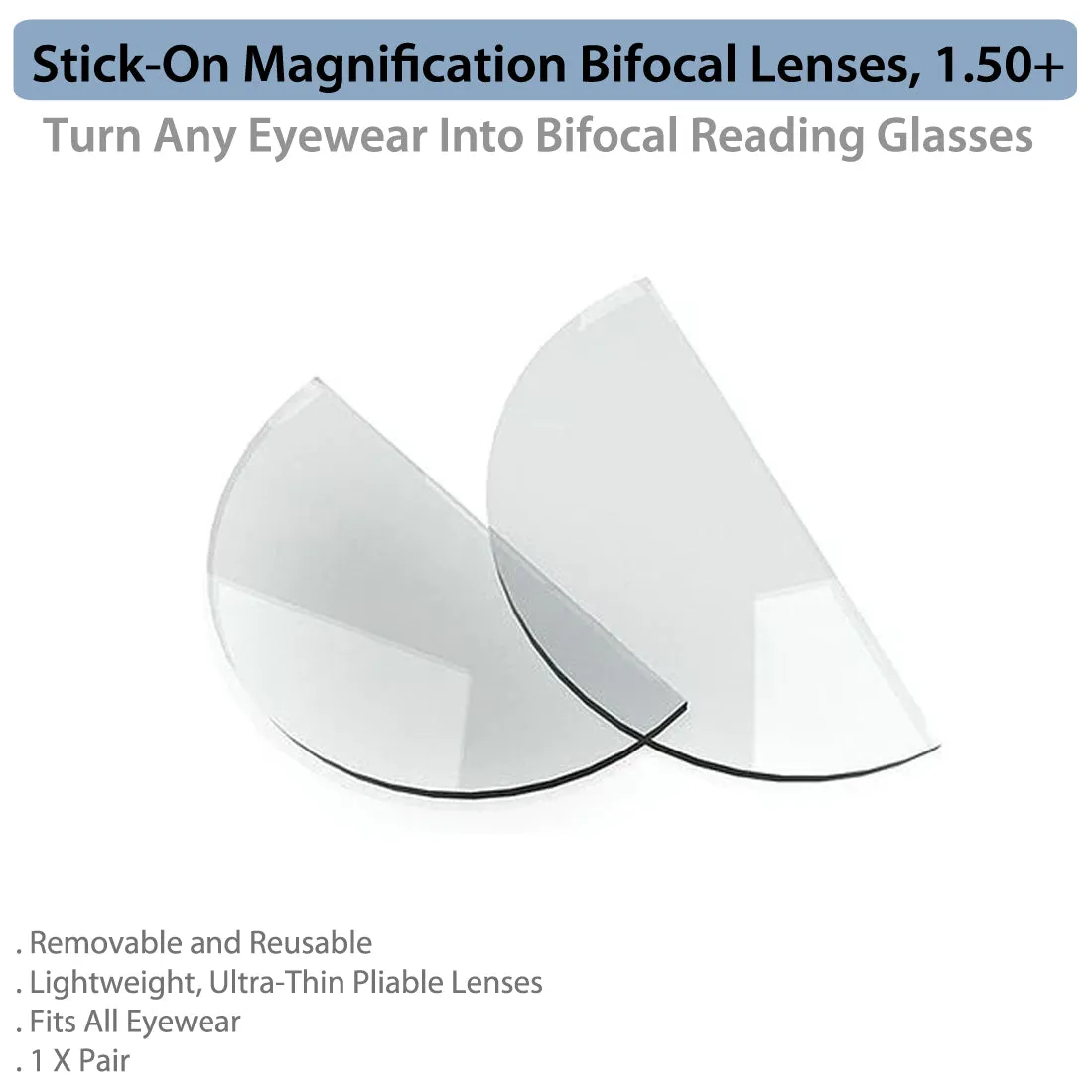 Stick-On Readers for Bifocal Lenses, 1.50 