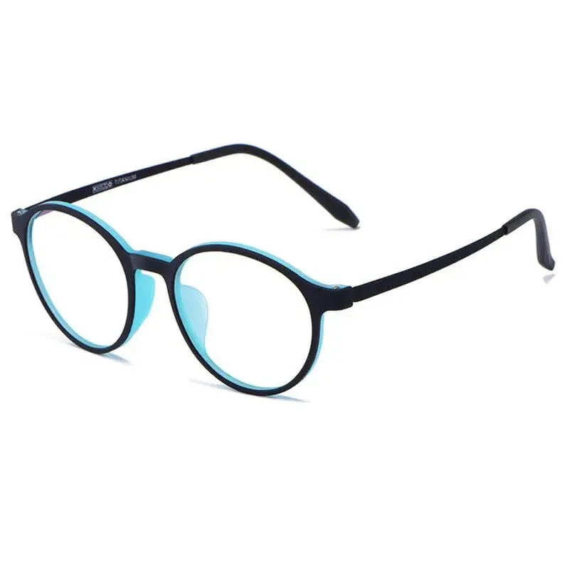 Ultra-light Titanium Transitional Anti-blue Photochromic Progressive Multifocal Round Frame Reading Glasses