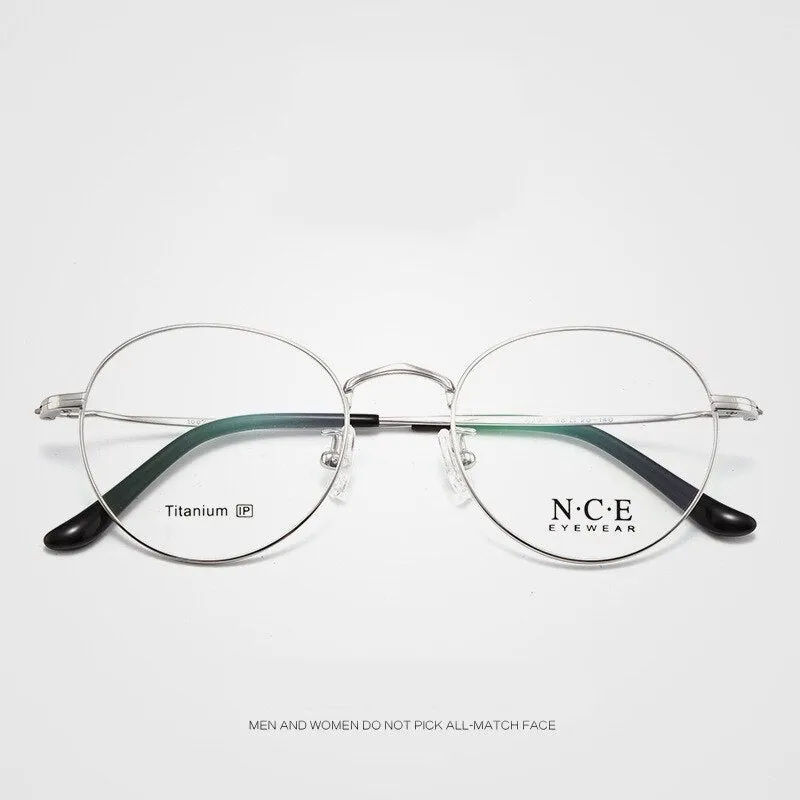 Unisex Full Rim Round Titanium Frame Eyeglasses Sc8297