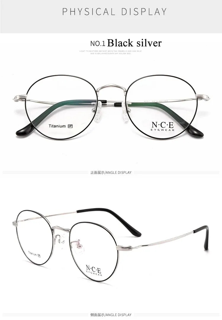 Unisex Full Rim Round Titanium Frame Eyeglasses Sc8297