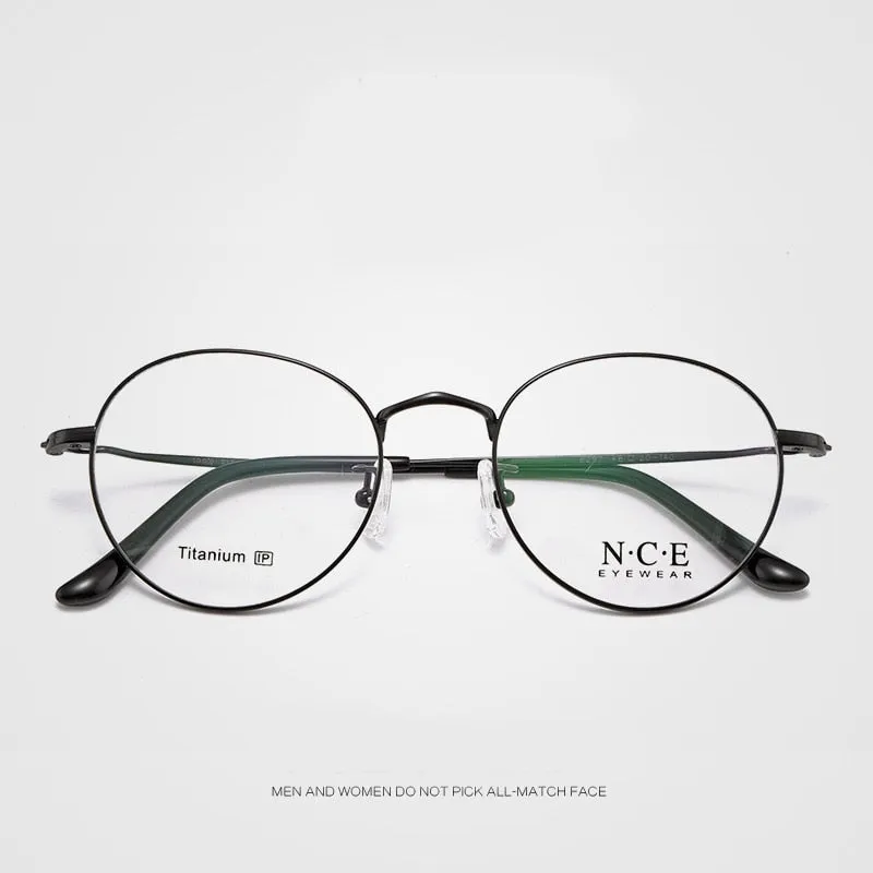 Unisex Full Rim Round Titanium Frame Eyeglasses Sc8297