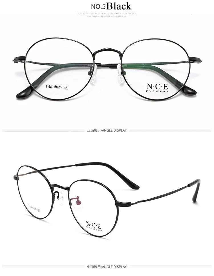 Unisex Full Rim Round Titanium Frame Eyeglasses Sc8297