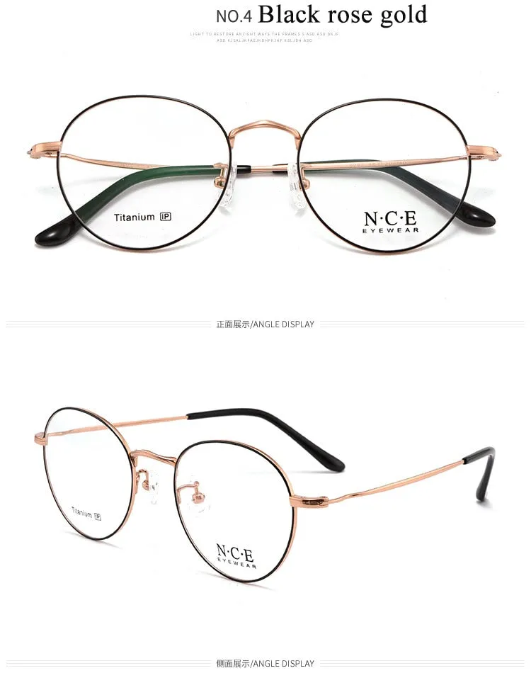 Unisex Full Rim Round Titanium Frame Eyeglasses Sc8297