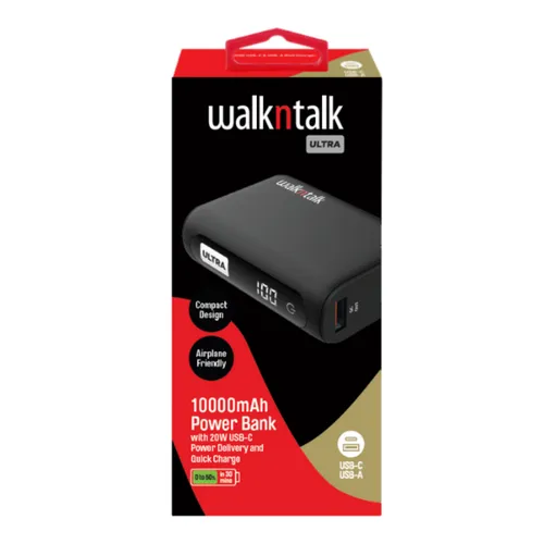 Walk n Talk - PWU-B10K Ultra 10000mAh Powerbank - Black